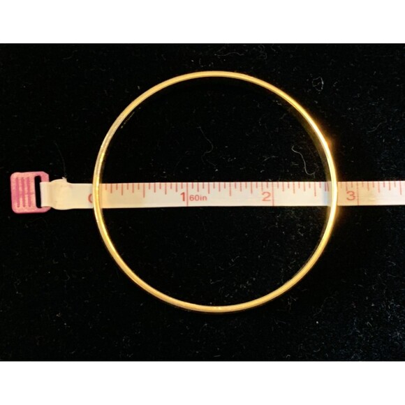 Vintage Monet Signed Gold-Tone Bangle Bracelet Minimalist 1960s–70s - Picture 10 of 11